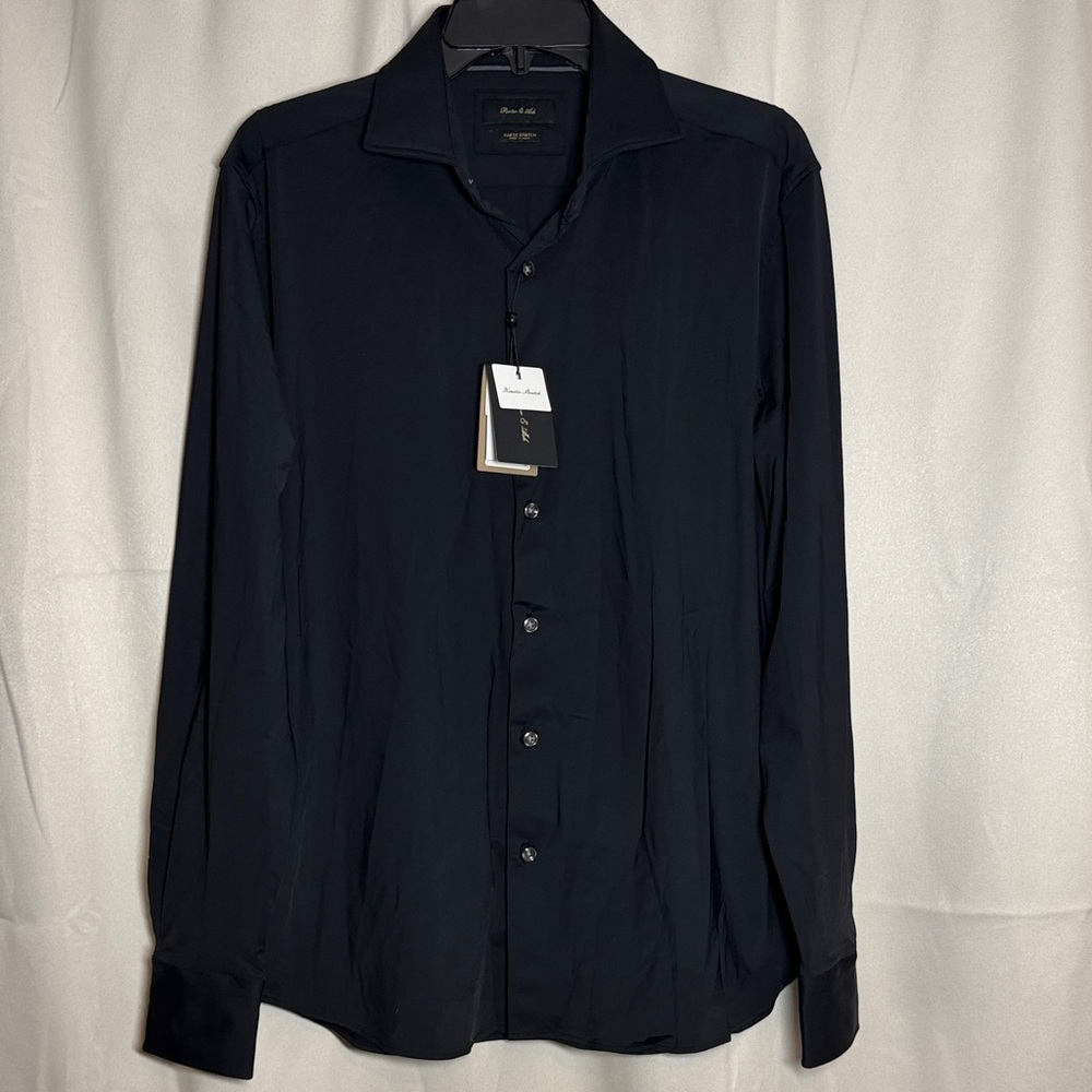 NWT Men’s Porter & Ash‎ Long Sleeve Button Down Kinetic Stretch Black Large